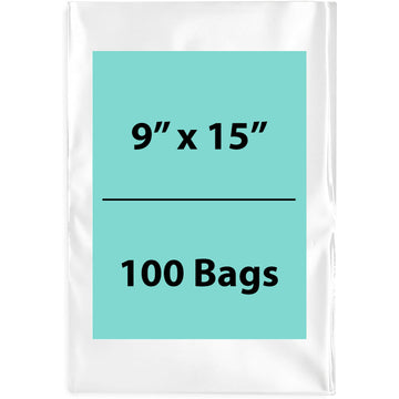 Clear Poly Bags Flat 1.5 Mil Size: 9 inch (width) X 15 inch (height)